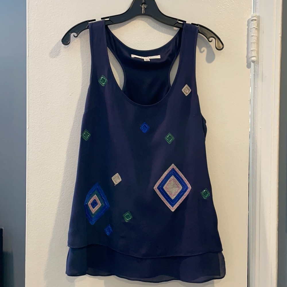 Walter silk beaded tank blouse